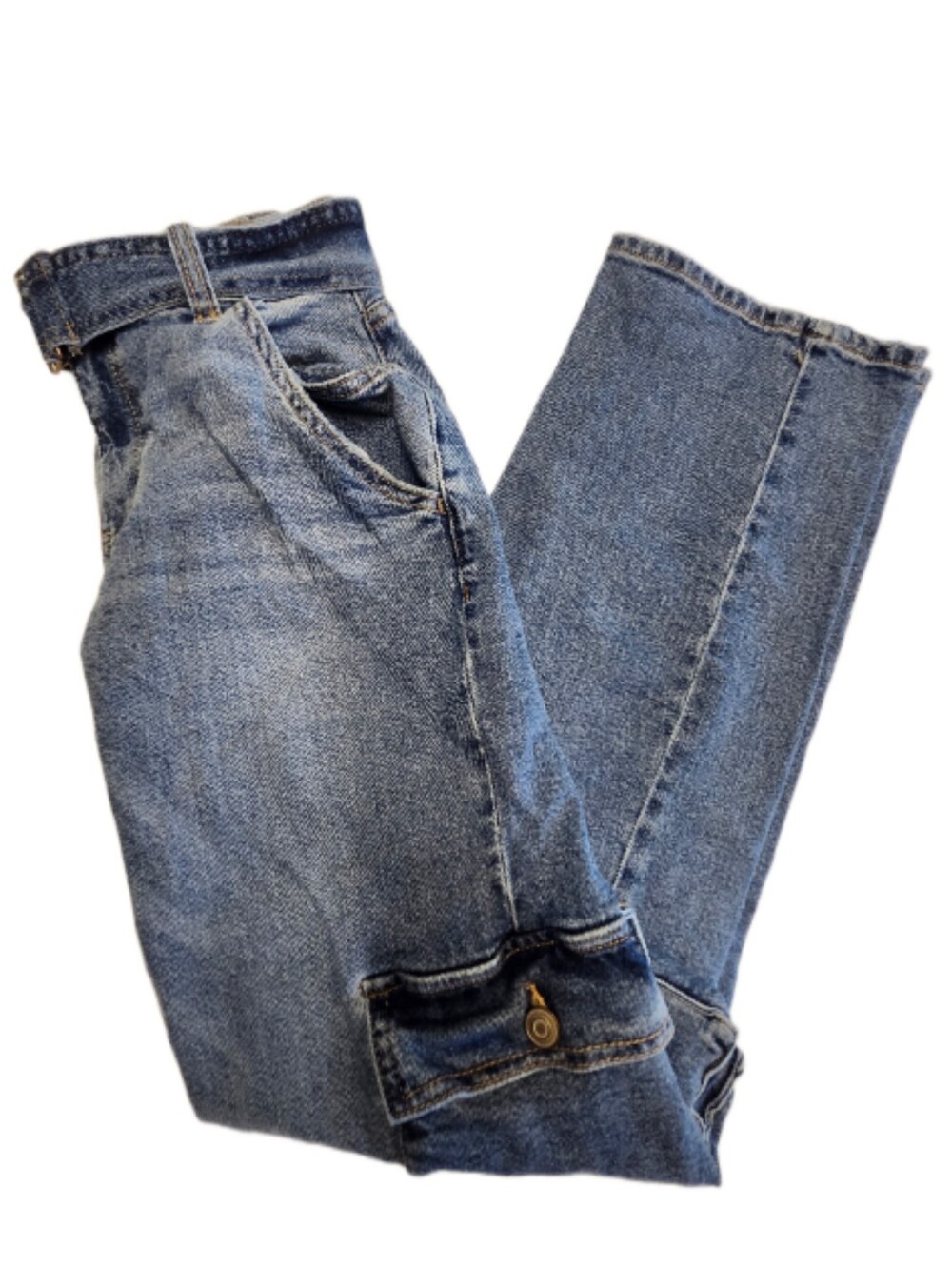 SO Sonoma Goods For Life Mid Rise Wide Leg Cargo Jeans W/ Belt, 1